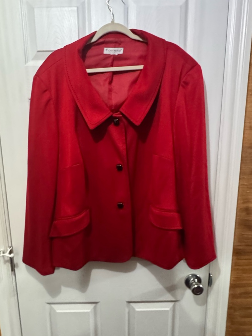 Classic Women's Red Button-Front Jacket